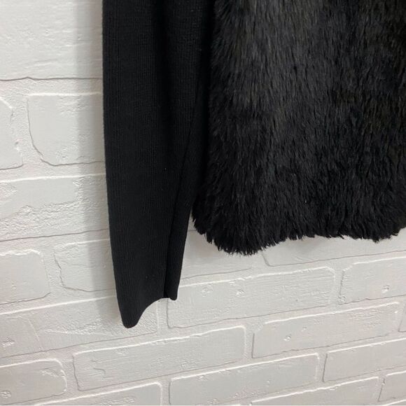 BANANA Republic black cardigan faux fur and cotton vest cardigan in XS - Picture 6 of 14